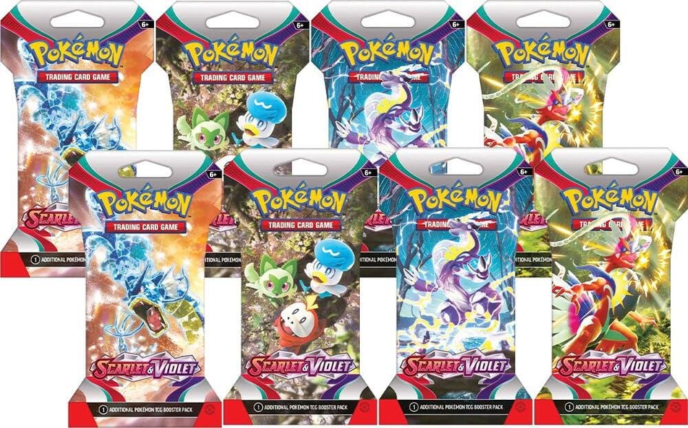 Scarlet & Violet Base Set Sleeved Booster Pack Bundle (Set of 8)